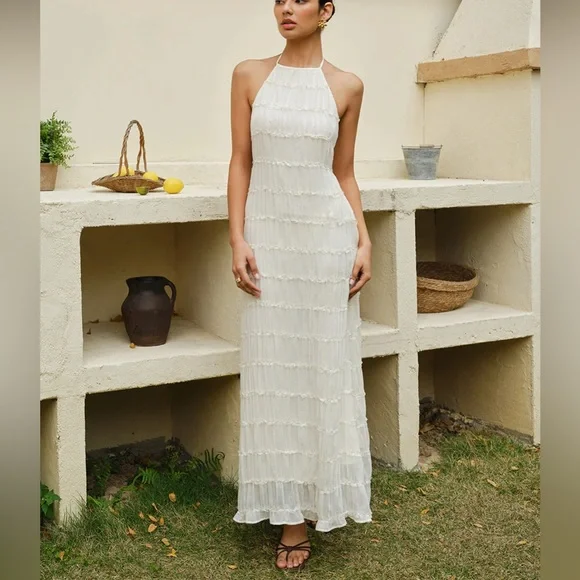 off shoulder pink dress for women Opal Pink Long Sleeve Maxi Dress - US 4